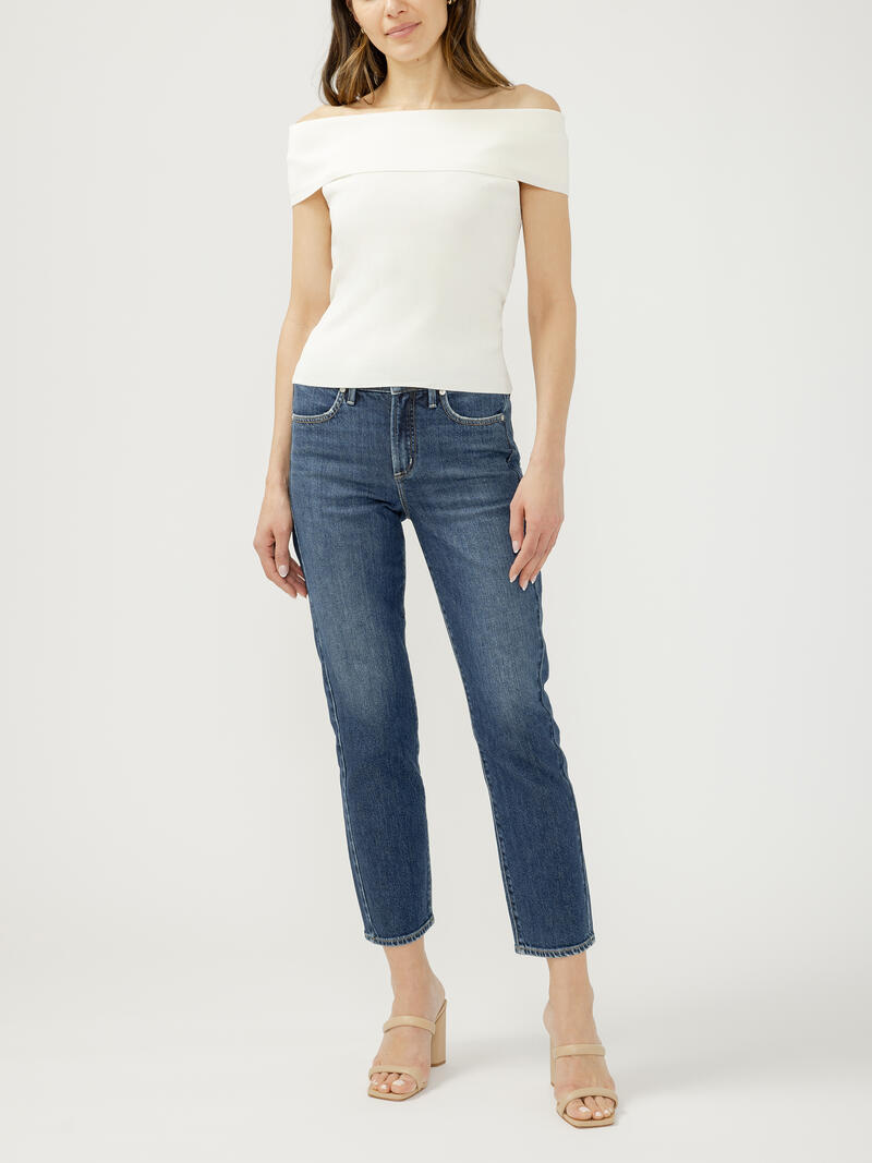 Most Wanted Mid Rise Straight Leg Ankle Jean