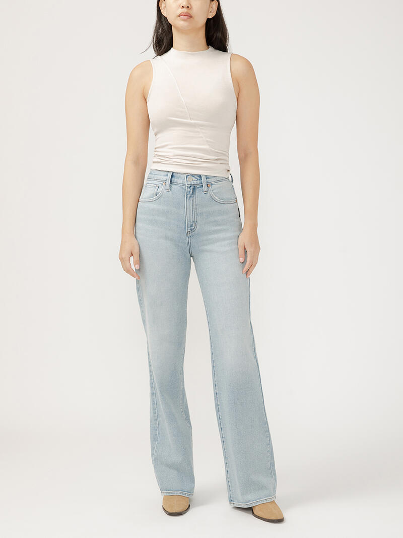Highly Desirable High Rise Trouser Leg Jeans