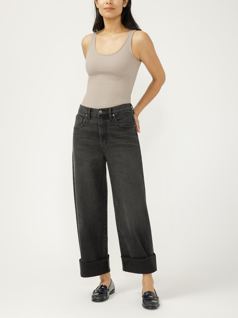 Be Easy High Rise Wide Leg Cropped Jeans