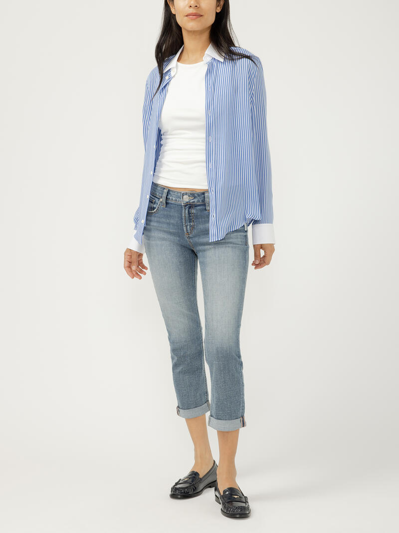 Elyse Mid Rise Luxe Stretch Capri