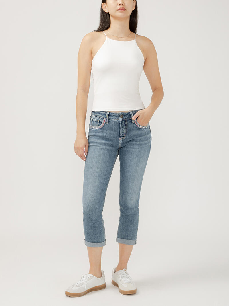 Elyse Mid Rise Americana Luxe Stretch Capri