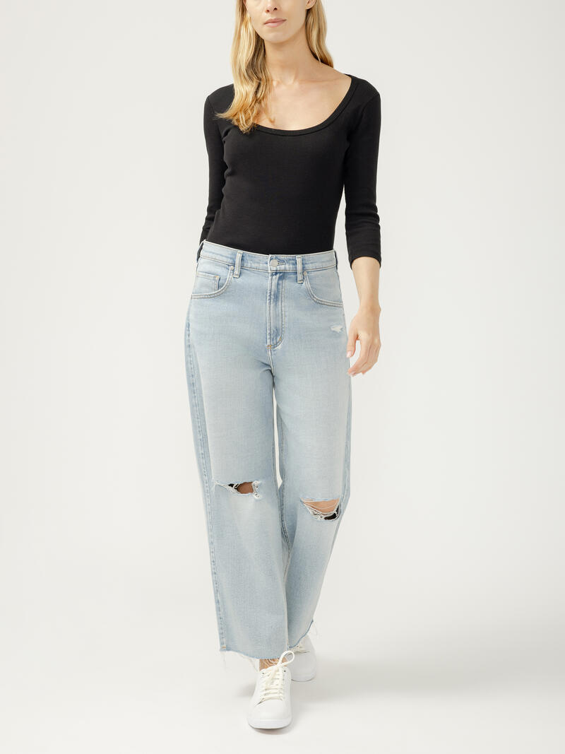 Be Easy High Rise Wide Leg Cropped Jeans