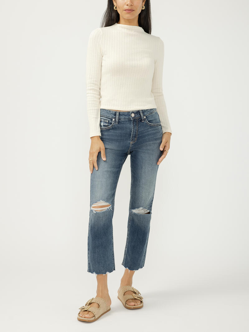 Avery High Rise Straight Leg Cropped Jeans