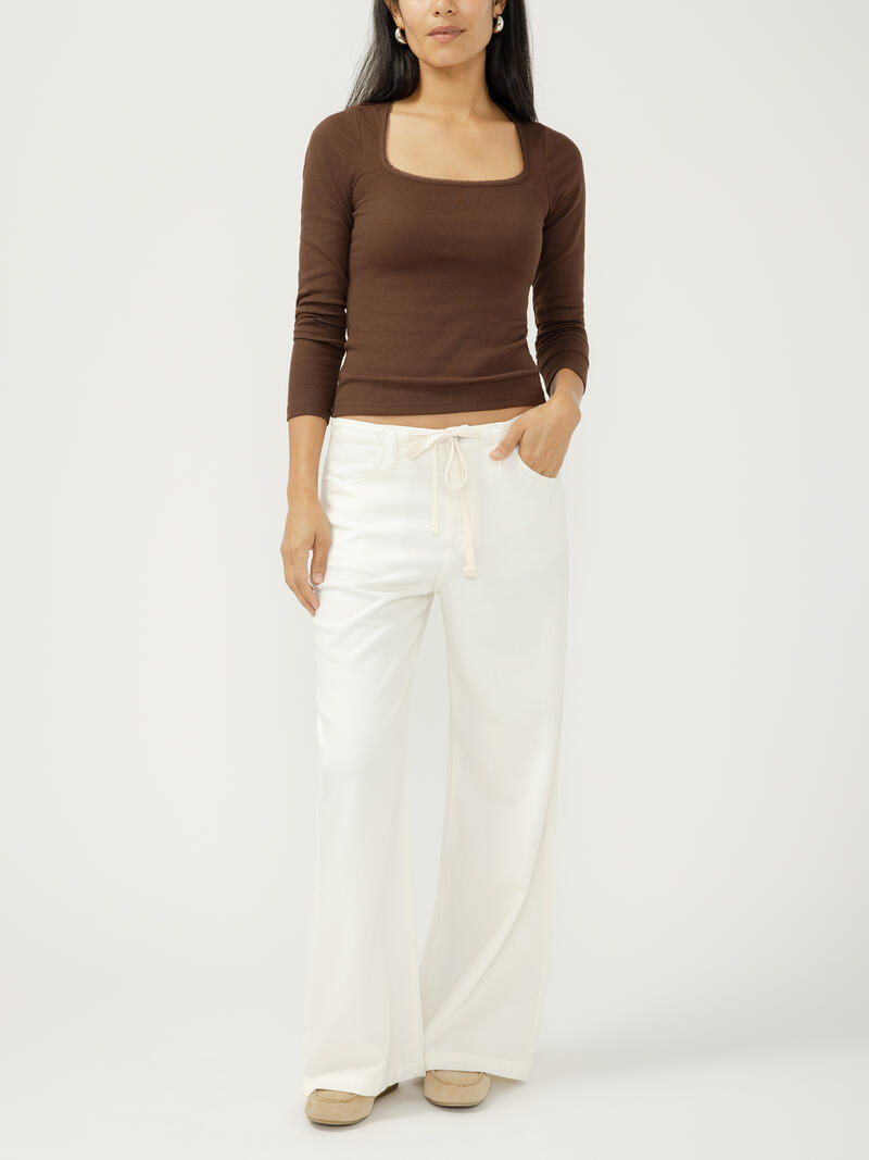 Wide Leg Drawstring Beach Jeans