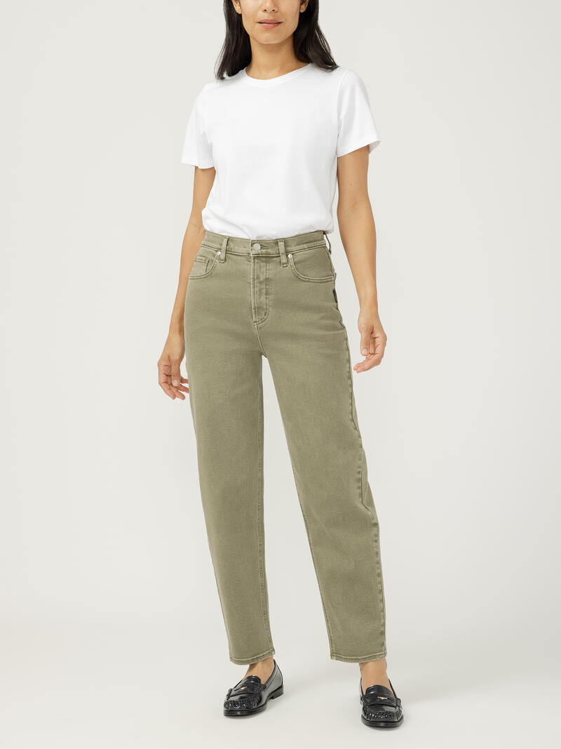 High Rise Arc Leg Jeans