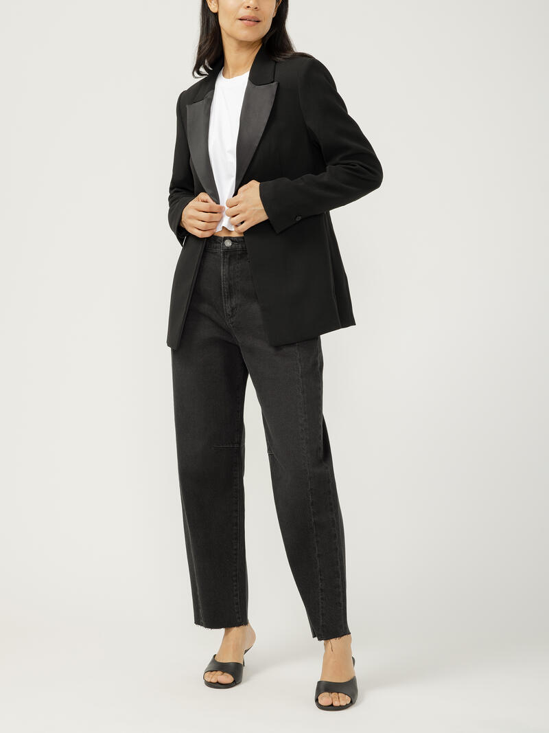 High Rise Slim Barrel Leg Jeans