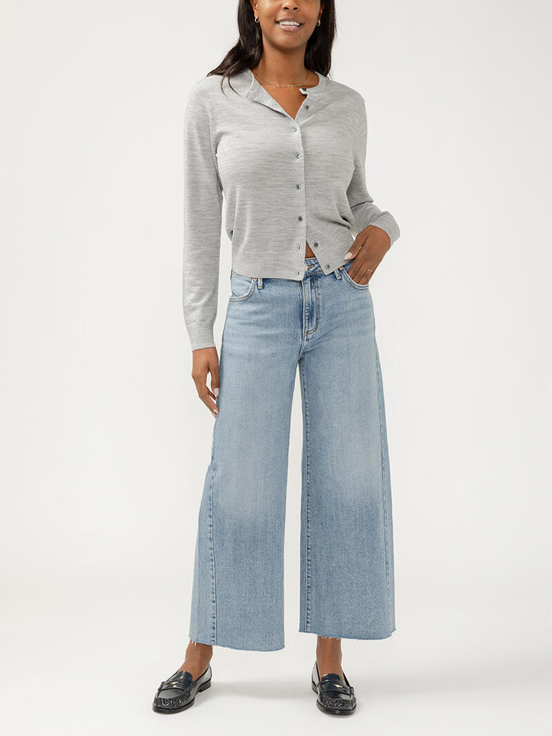 Isbister High Rise Angled Seam Wide Leg Ankle Jeans