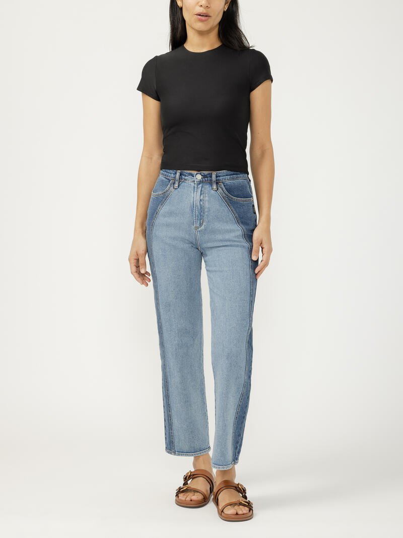 Highly Desirable Two-Tone Straight Leg Jeans