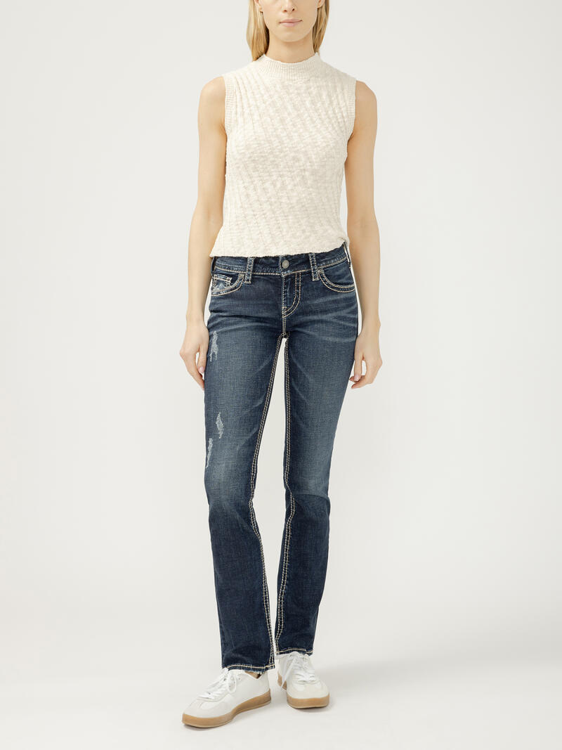 Suki Mid Rise Straight Leg Jeans