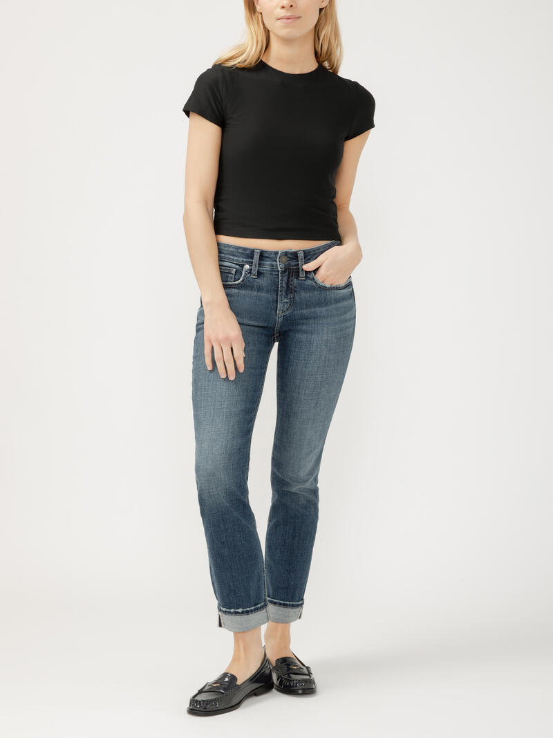 Suki Mid Rise Straight Leg Luxe Stretch Jeans