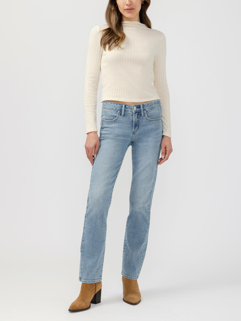 Suki Mid Rise Classic Straight Luxe Stretch Jeans
