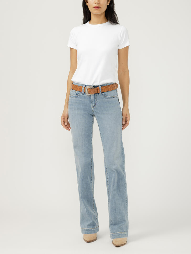 Suki Mid Rise Trouser Leg Frontier Strong Jeans