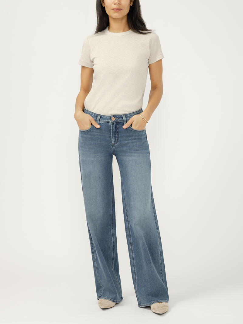 Suki Mid Rise Wide Leg Jeans