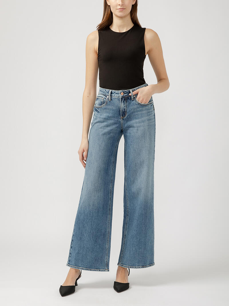 Suki Mid Rise Wide Leg Jeans