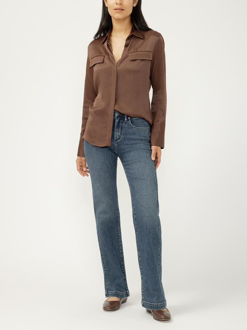 Avery High Rise Trouser Leg Luxe Stretch Jeans