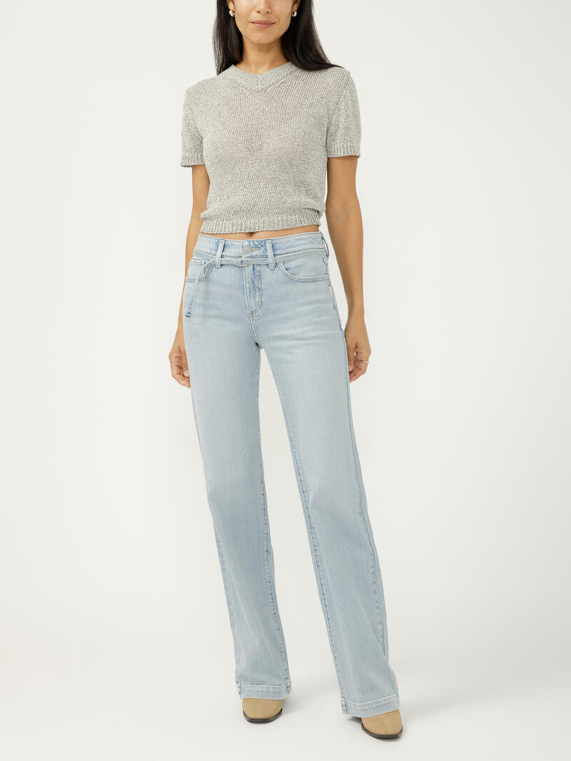 Avery High Rise Trouser Leg Jeans