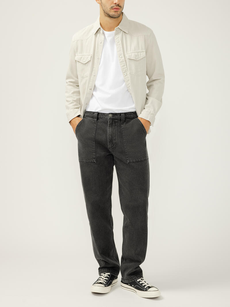 Straight Leg Utility Jeans