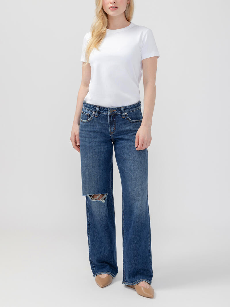 Loose & Low Straight Leg Jeans Petite