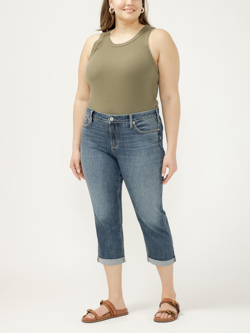 Elyse Mid Rise Luxe Stretch Capri Plus Size