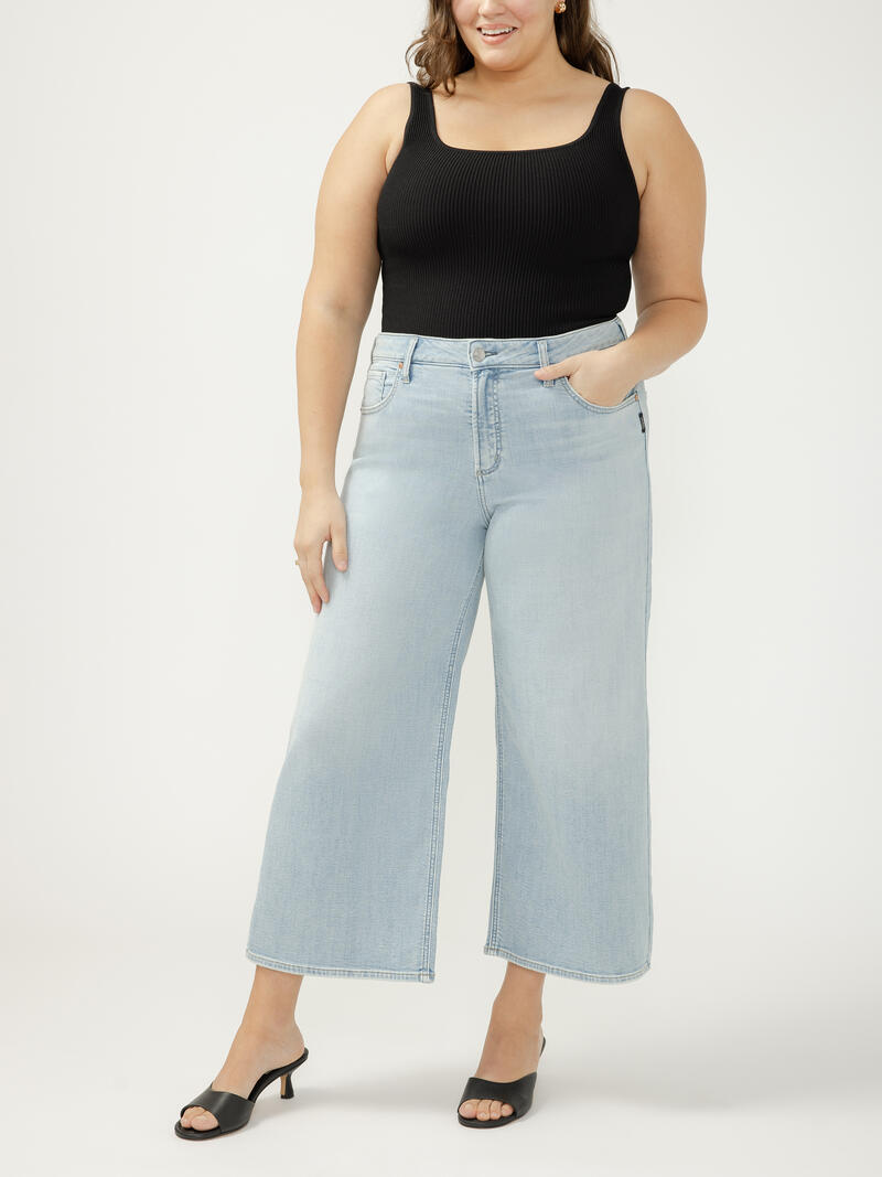 Avery High Rise Cropped Wide Leg Jeans Plus Size
