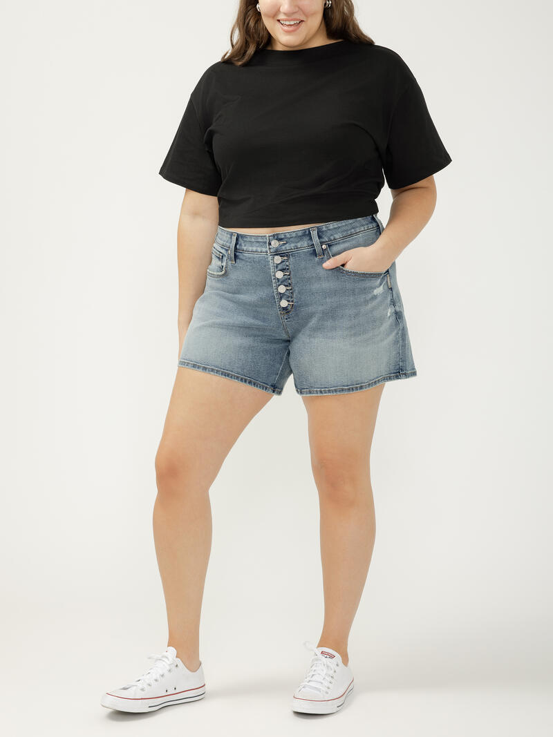 Boyfriend Mid Rise Shorts Plus Size