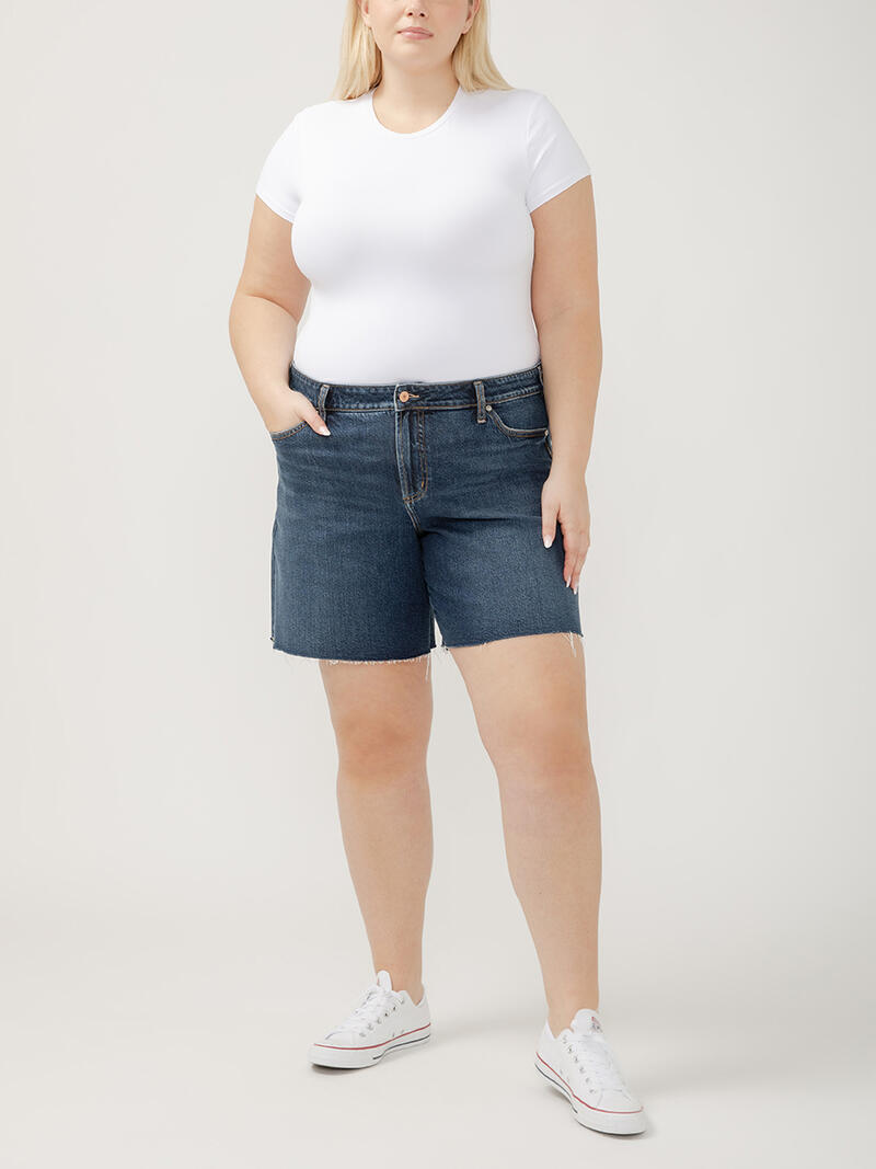 Suki Mid Rise Long Shorts Plus Size