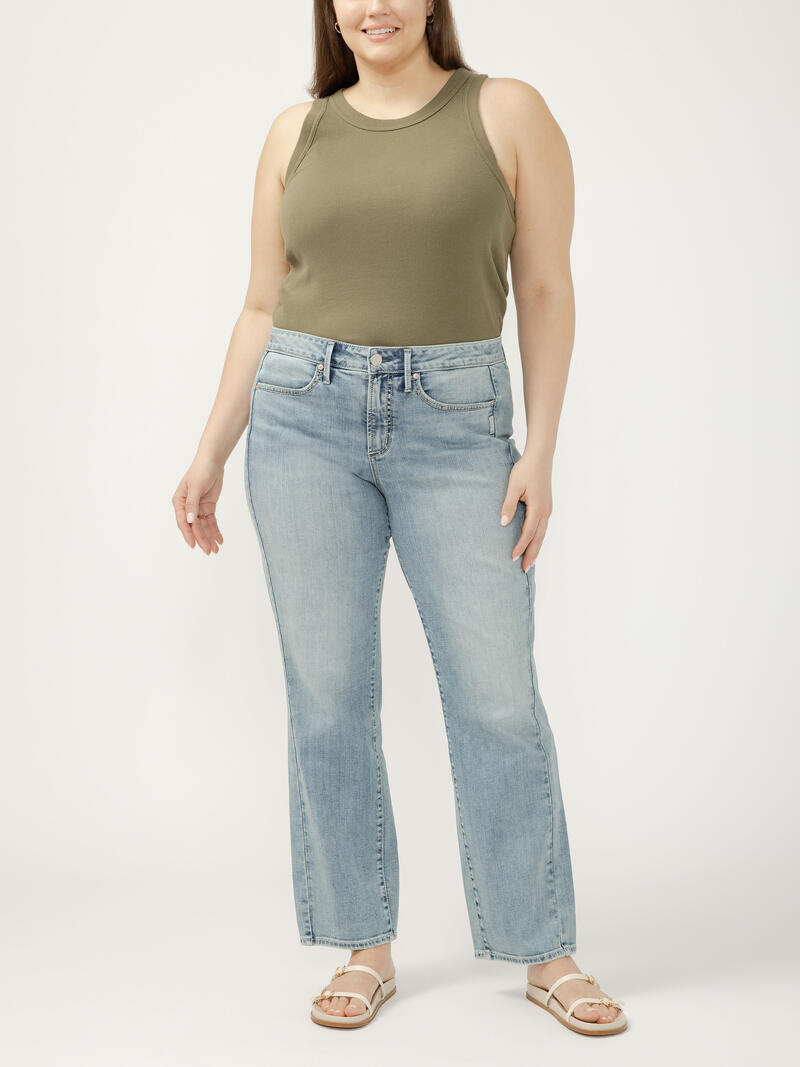 Suki Mid Rise Classic Straight Luxe Stretch Jeans Plus Size