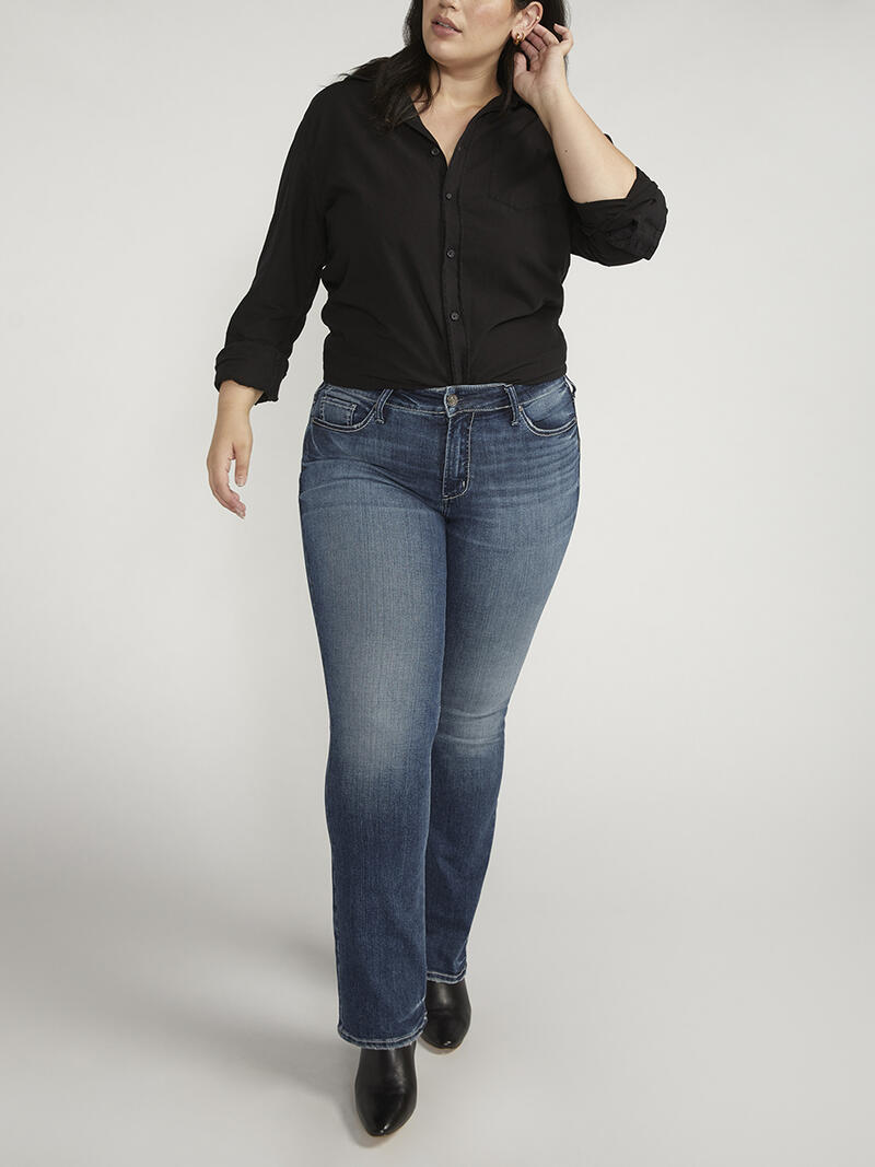 Suki Mid Rise Slim Bootcut Jeans Plus Size