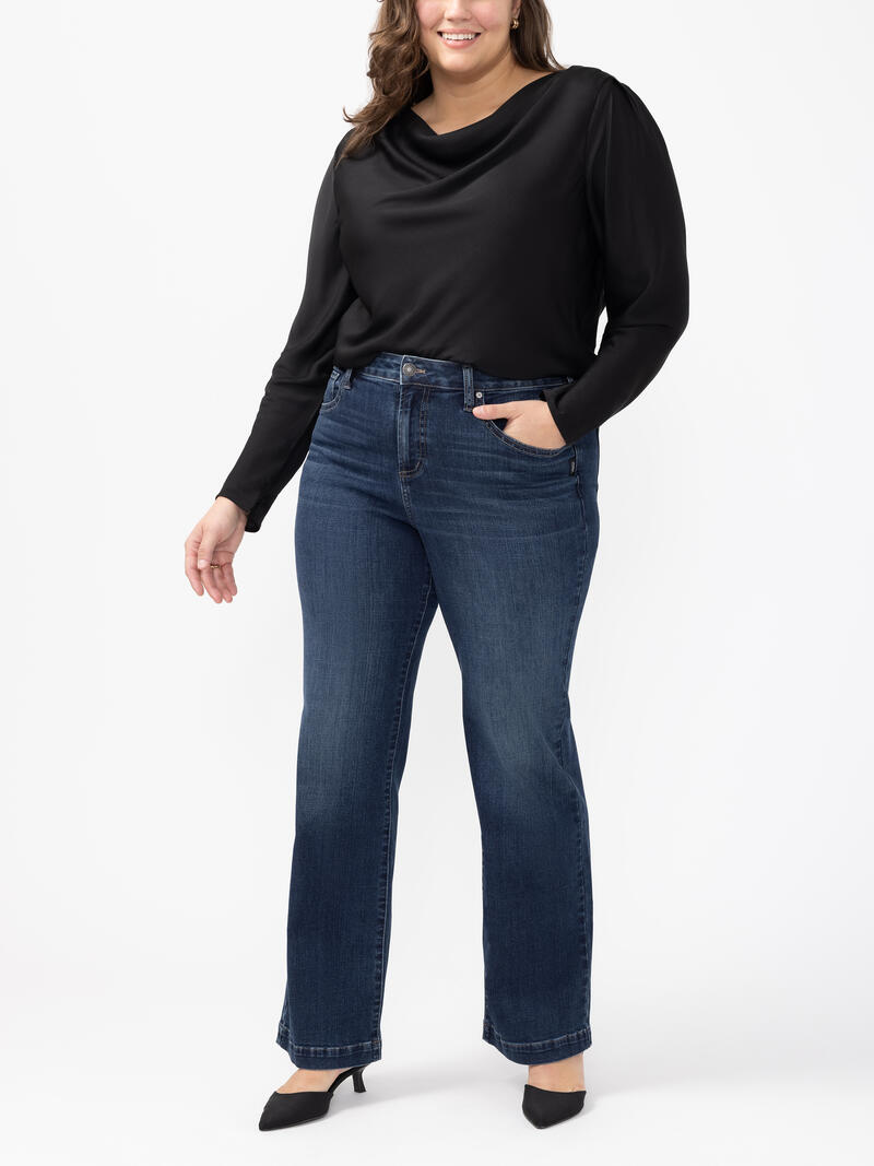 Avery High Rise Trouser Leg Luxe Stretch Jeans Plus Size